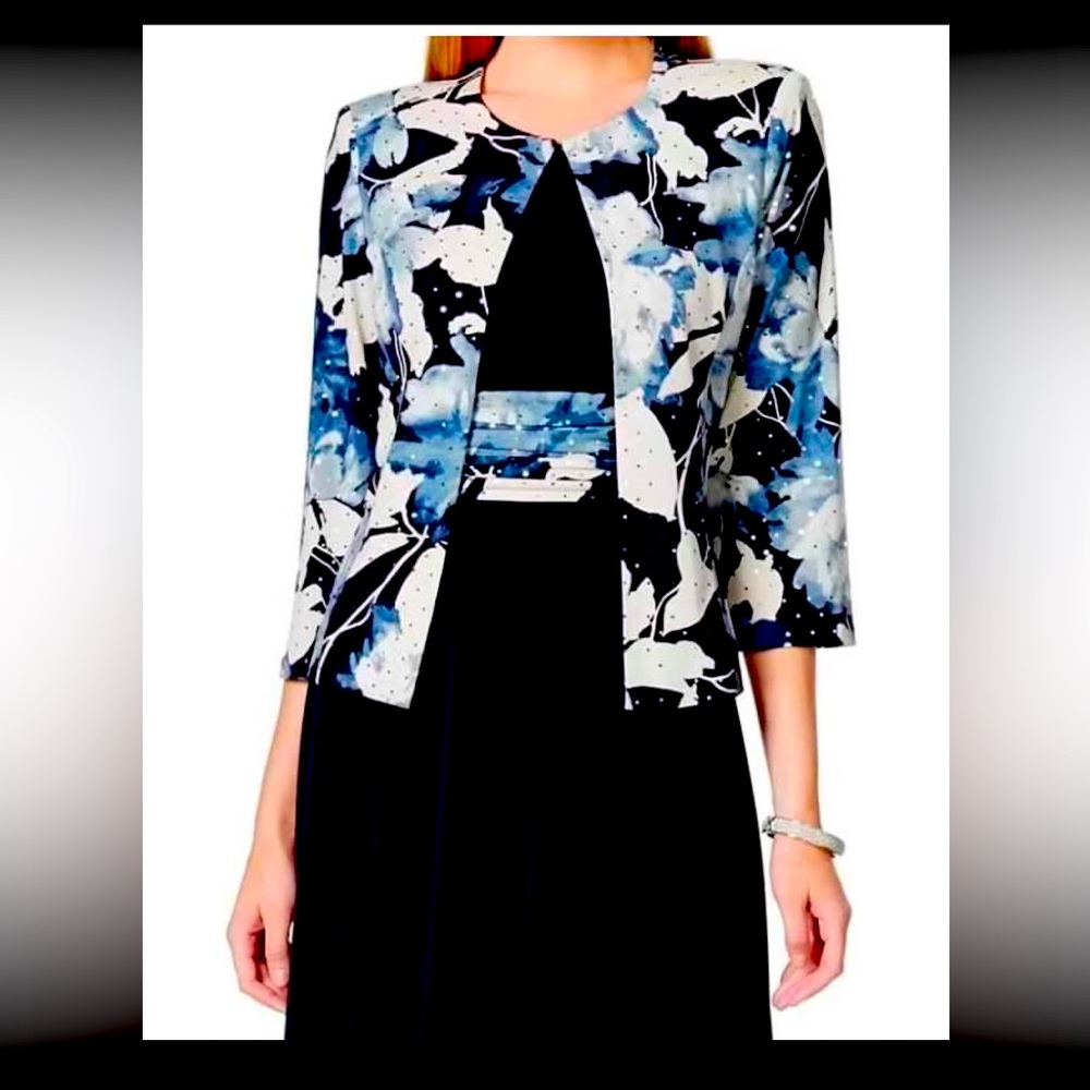 JESSICA HOWARD WOMENS SEQUEN OPEN BOLERO SHRUG SIZE 6 petite brand new